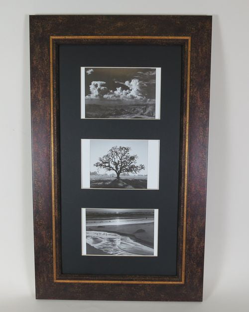 4x6 Black Collage Wood Frame with 4-openings, 2 directions - Picture This Framed