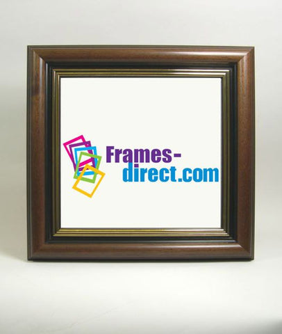 SQ9233 Square Walnut and Gold Hardwood Frame